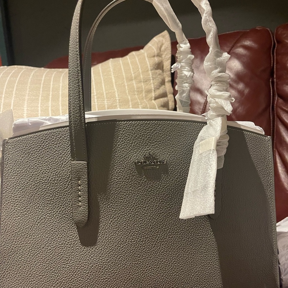 Coach Pebble Gray Leather Tote